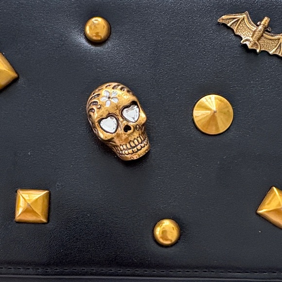 Betsey Johnson Black Crossbody with Gold Accents - Picture 5 of 6